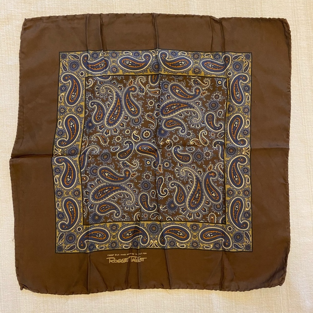 Vintage Robert Talbott silk pocket square